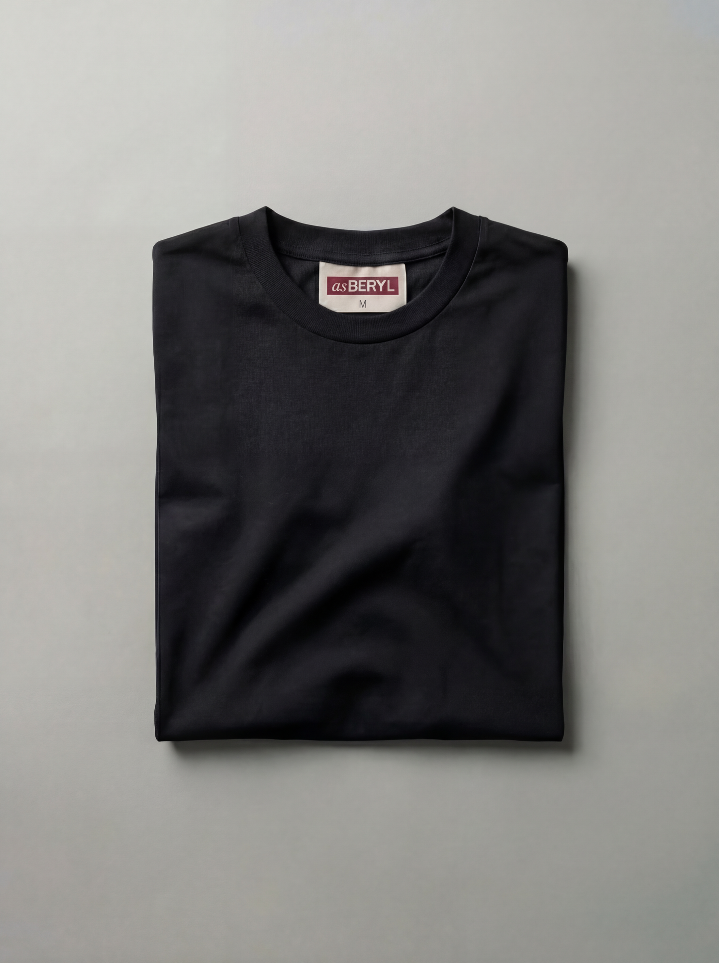 Normal Fit | Black Crew Neck T-Shirt | Cotton | asBERYL