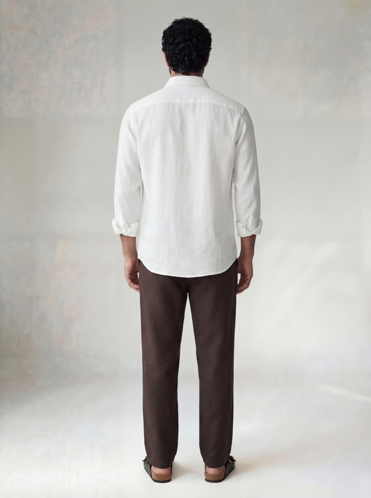 Pure Linen Classic Shirt White | Men's Linen | asBERYL