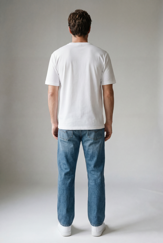 Normal Fit | White Crew Neck T-Shirt | Premium Cotton | asBERYL