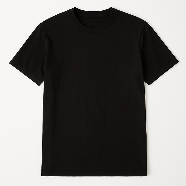 Normal Fit Crew Neck- Black