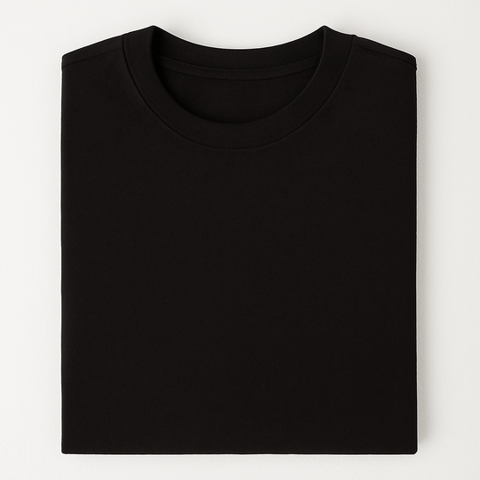 Normal Fit Crew Neck- Black