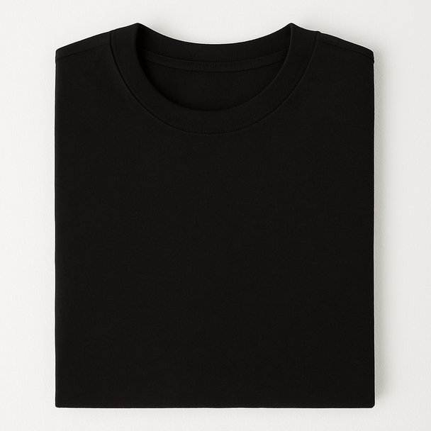 Normal Fit Crew Neck- Black