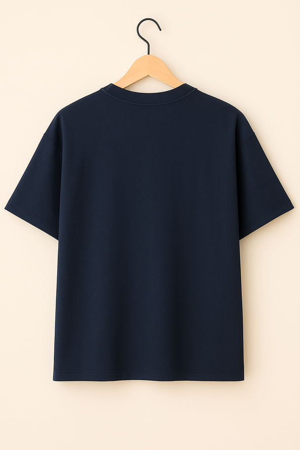 Luxury Cotton Oversized Drop Shoulder – Navy Blue