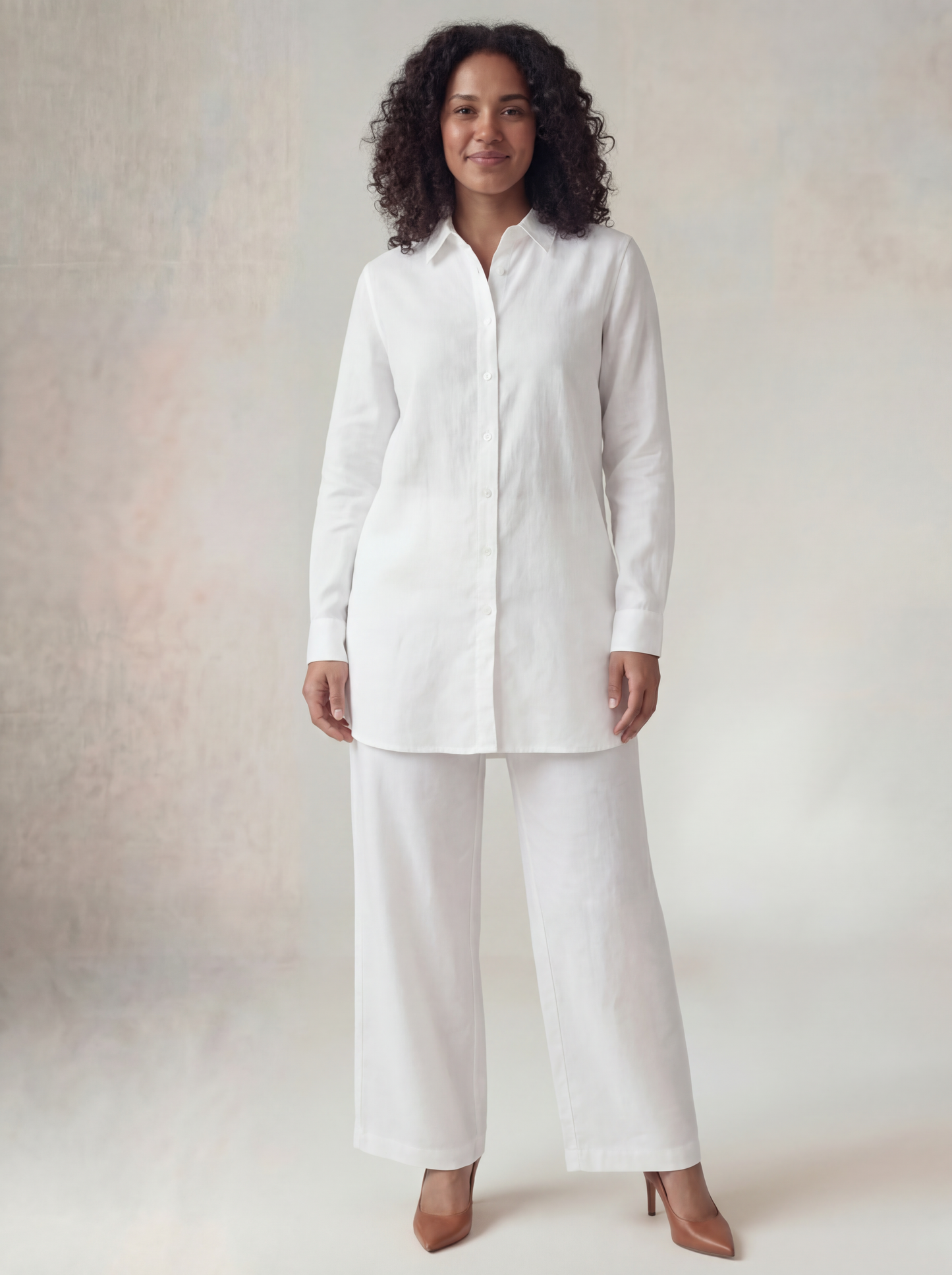 White Linen Co-ord Set Women | Two-Piece | asBERYL UAE