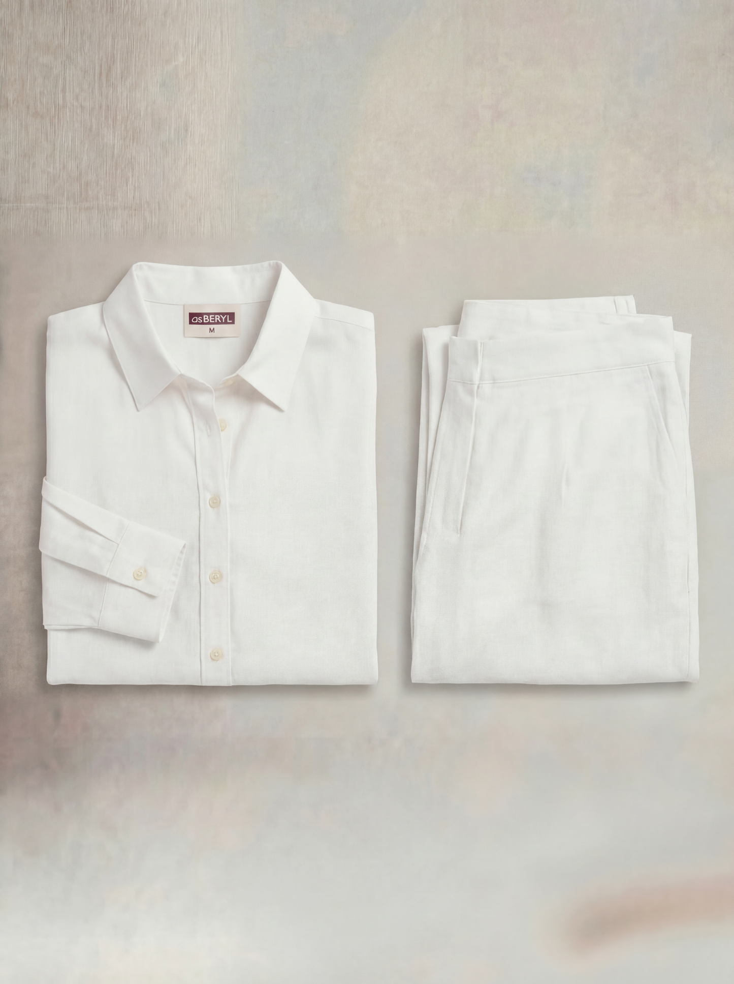White Linen Co-ord Set Women | Two-Piece | asBERYL UAE