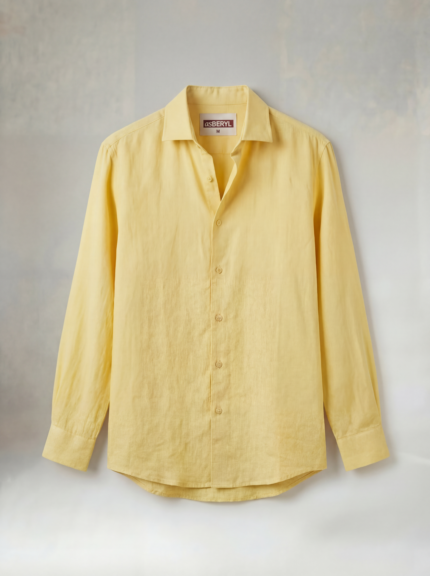 Pure Linen Classic Shirt | Yellow | Men's Linen | asBERYL