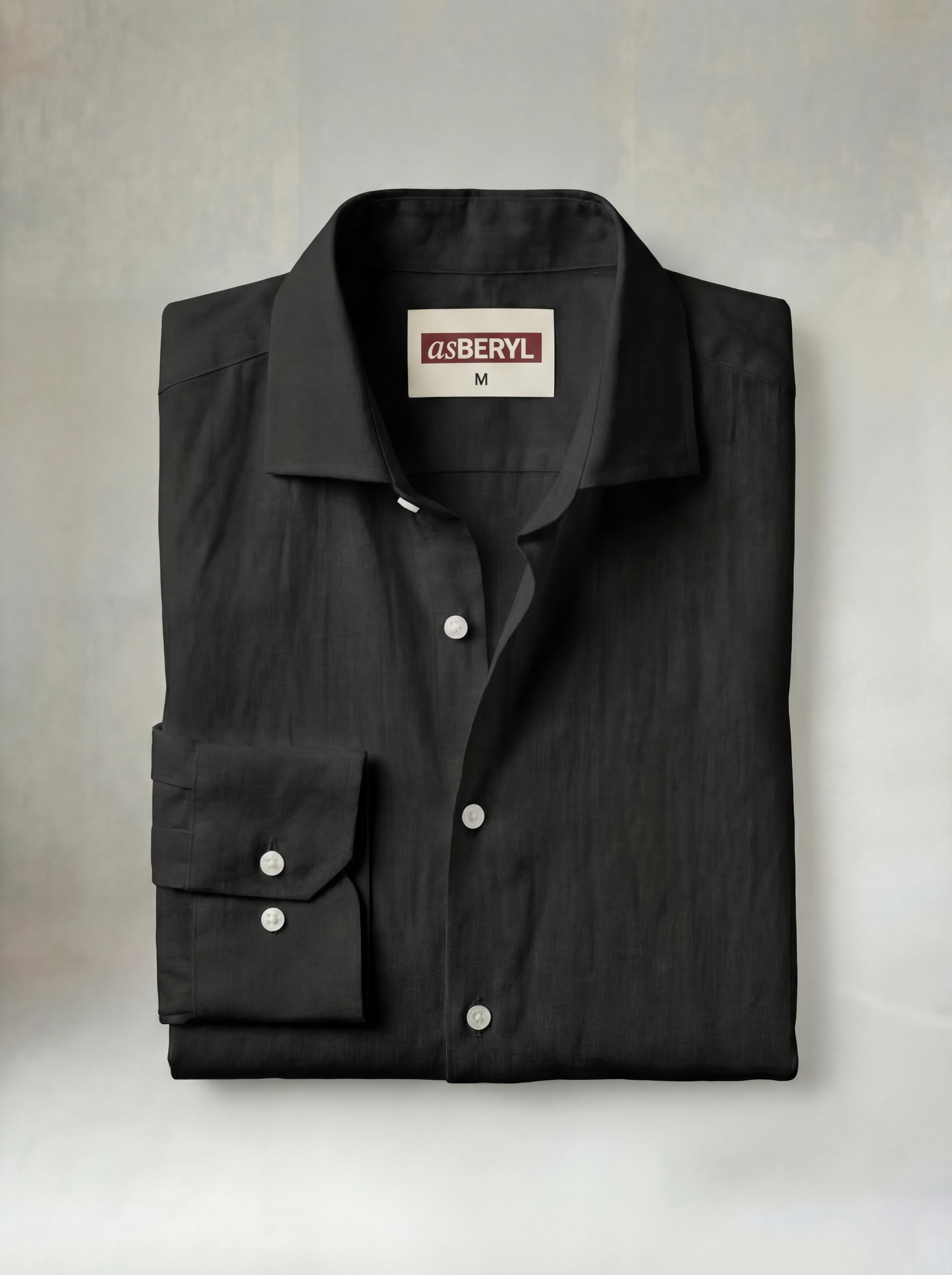 Pure Linen Classic Shirt | Black | Men's Linen | asBERYL
