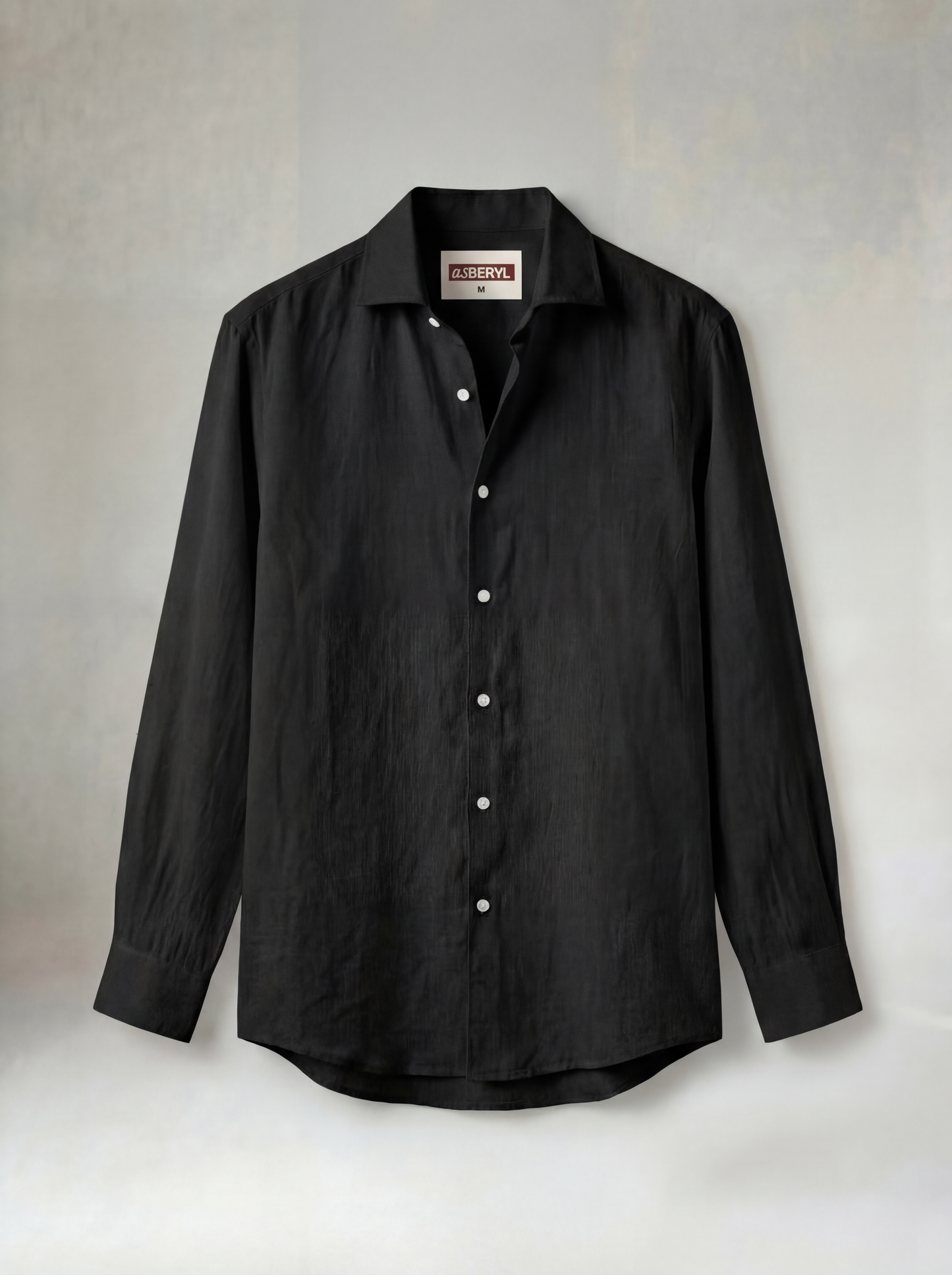 Pure Linen Classic Shirt | Black | Men's Linen | asBERYL