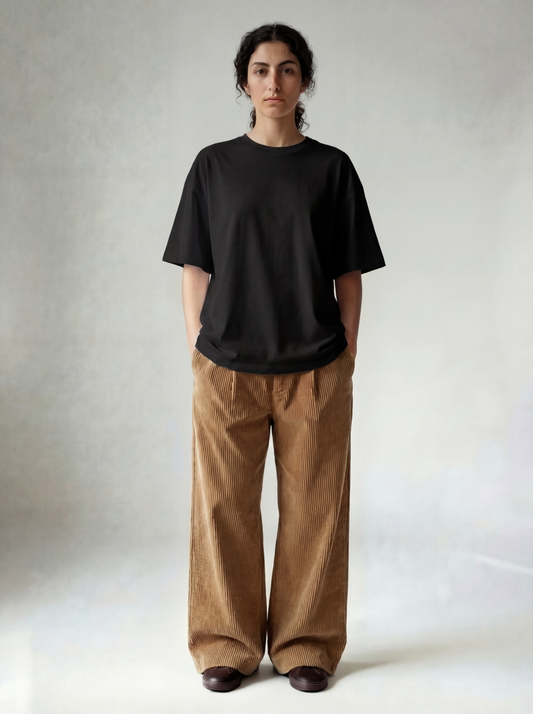 Oversized  Women | Black T-Shirt | 220gsm | asBERYL UAE