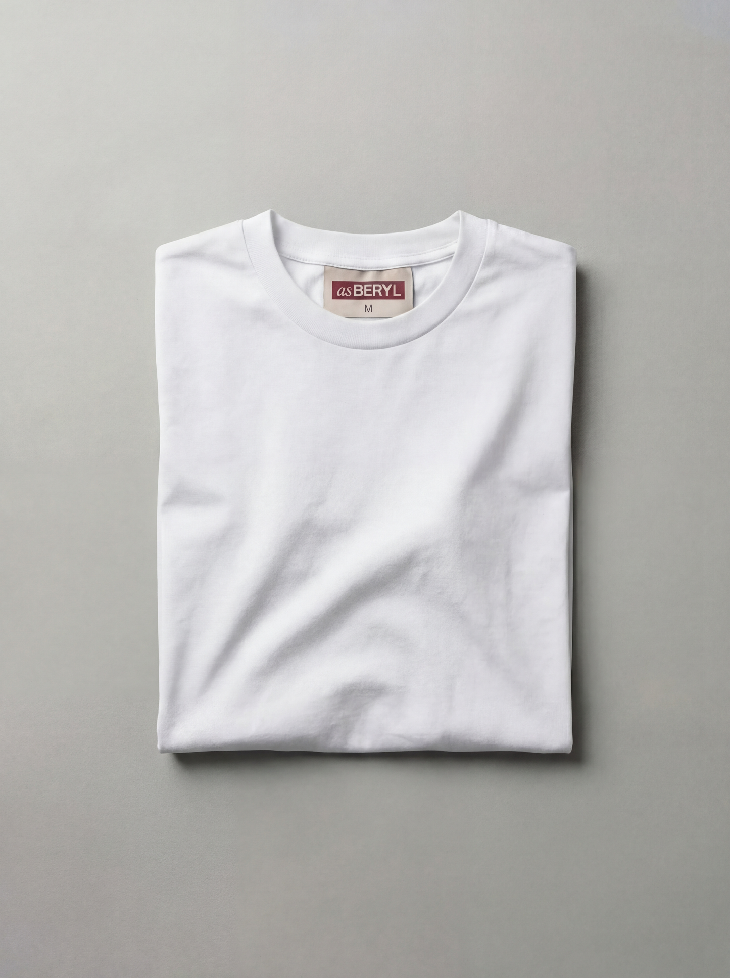 Normal Fit | White Crew Neck T-Shirt | Premium Cotton | asBERYL