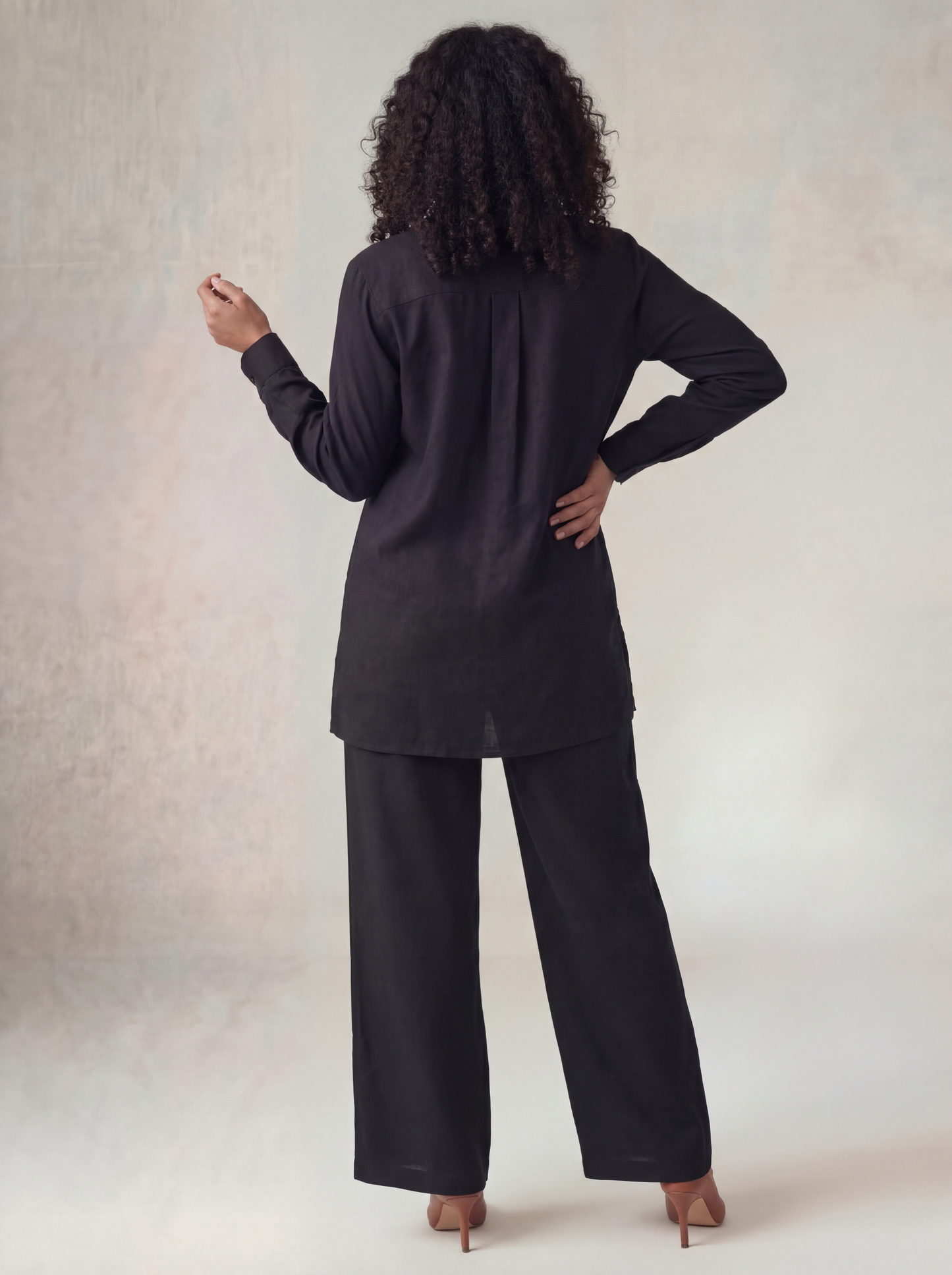 Black Linen Co-ord Set Women | Two-Piece | asBERYL UAE
