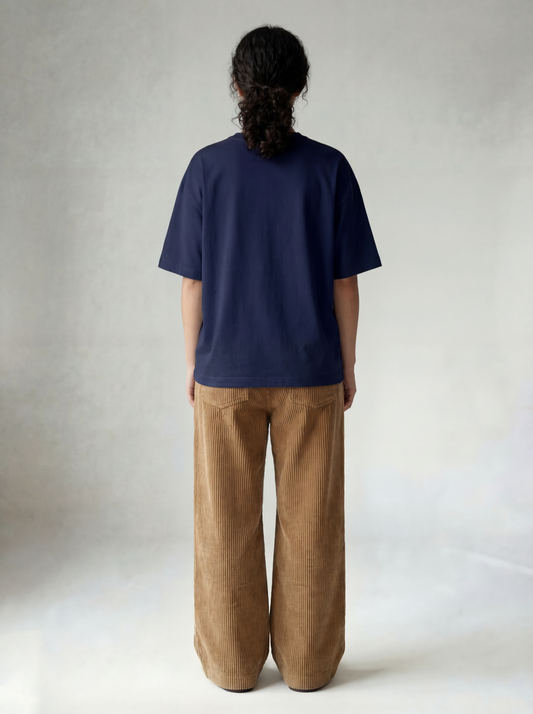 Oversized  Women | Navy Blue T-Shirt | 220gsm | asBERYL UAE