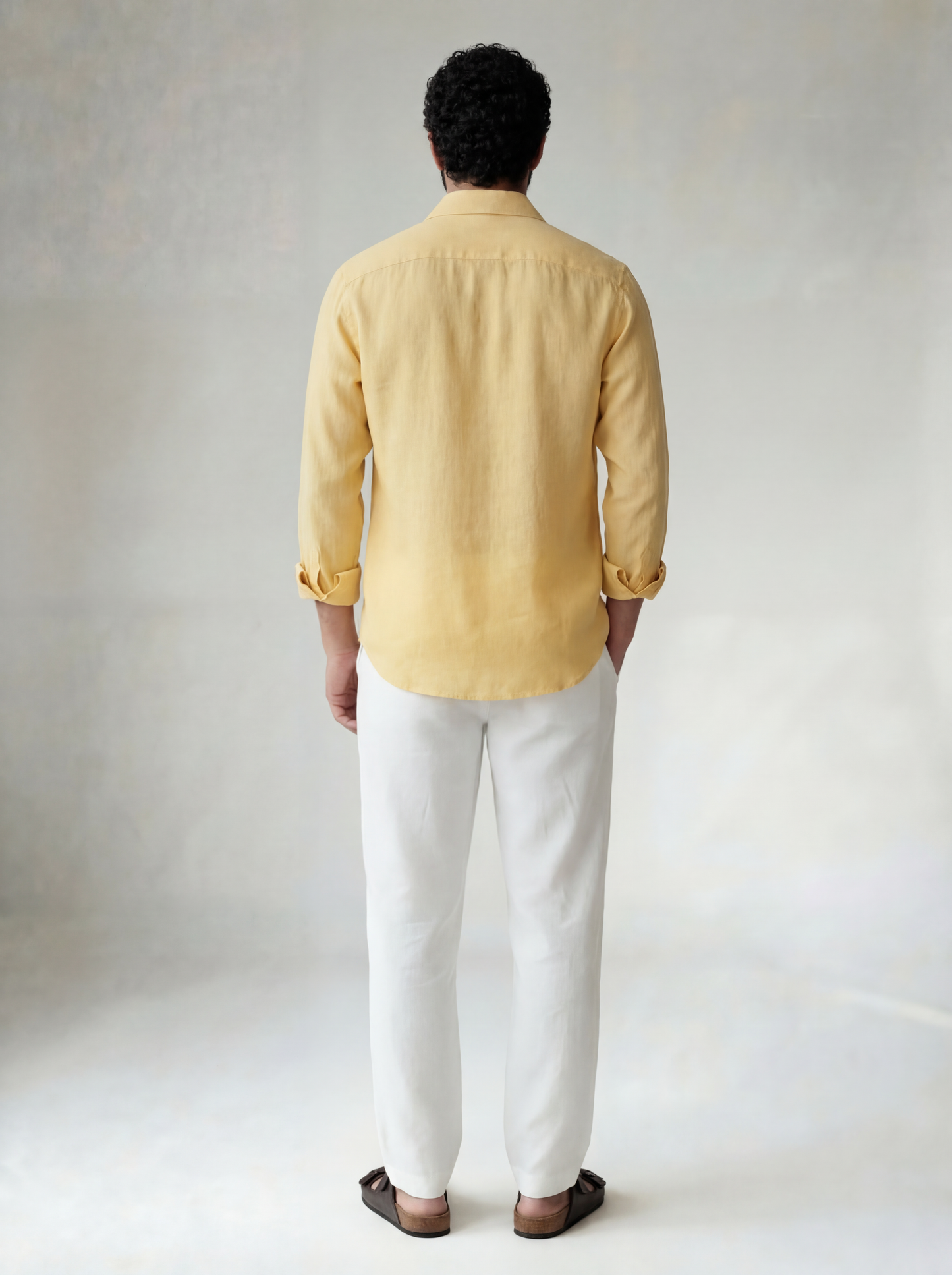 Pure Linen Classic Shirt | Yellow | Men's Linen | asBERYL