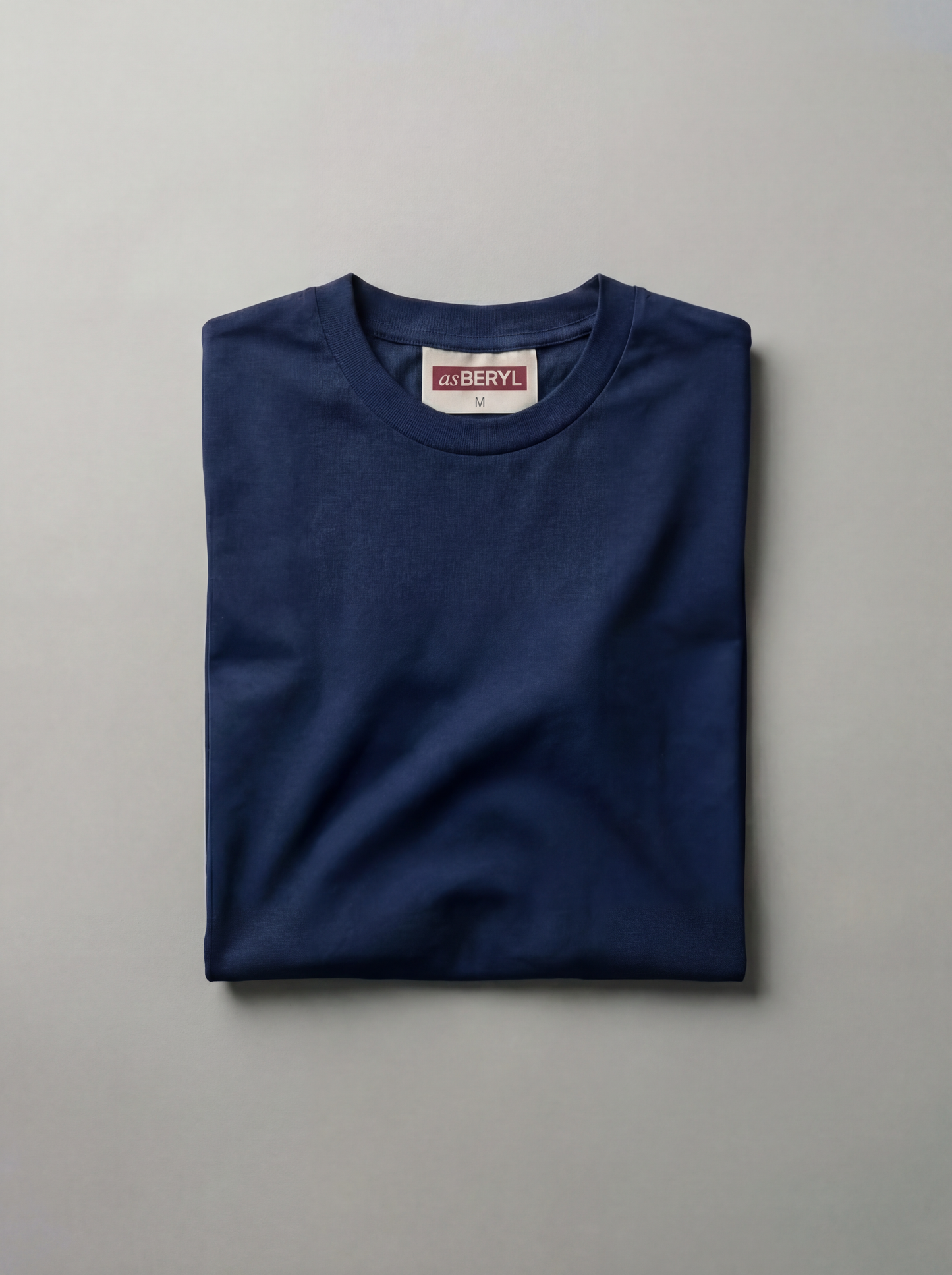 Normal Fit | Navy Blue Crew Neck T-Shirt | Premium Cotton | asBERYL