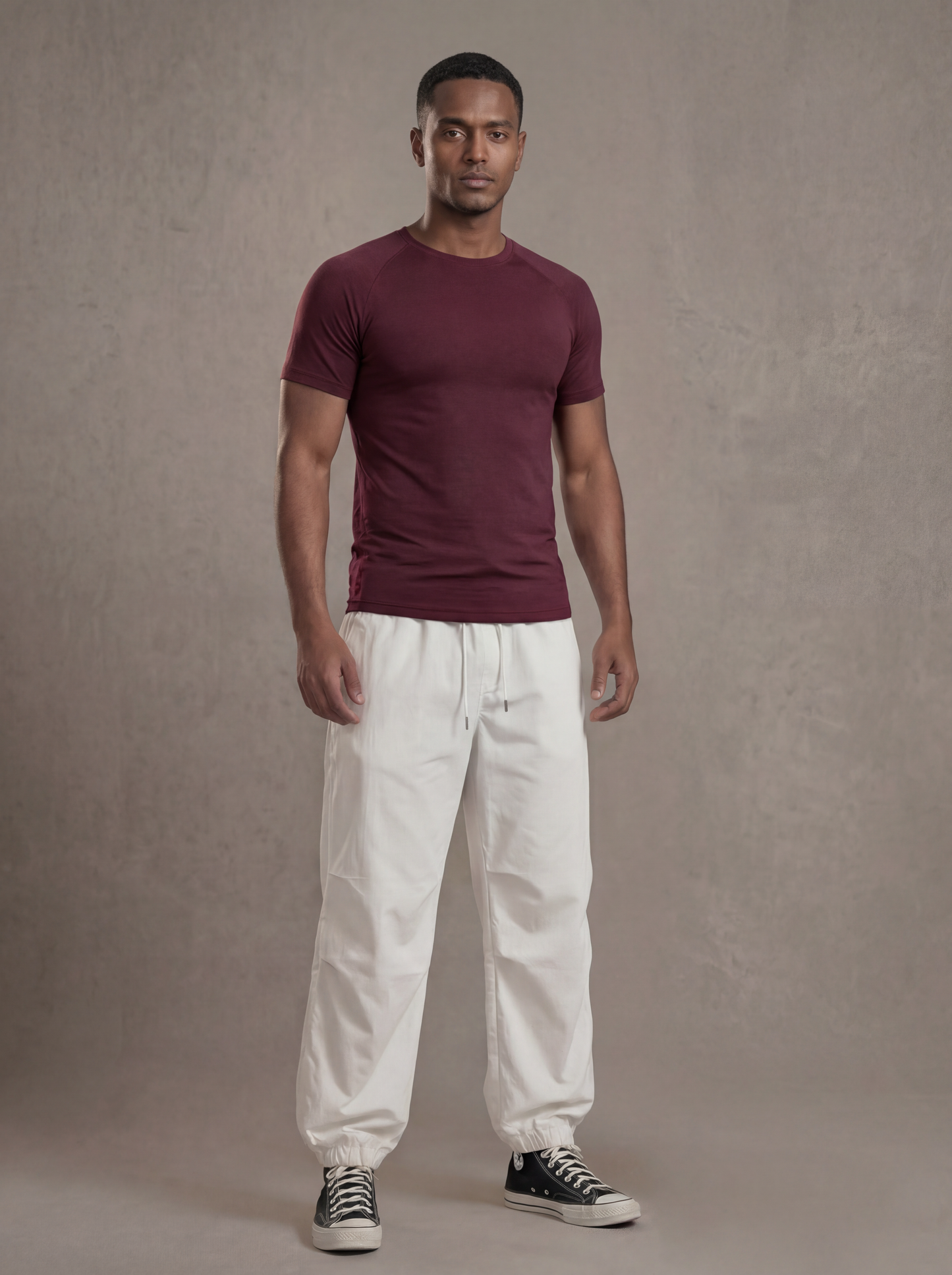 Activewear Compression T-Shirt Raglan Sleeves | Maroon Red | asBERYL UAE |