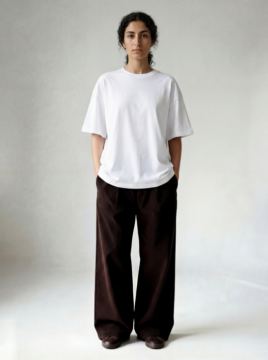 Oversized Women |  White T-Shirt | 220gsm| asBERYL UAE