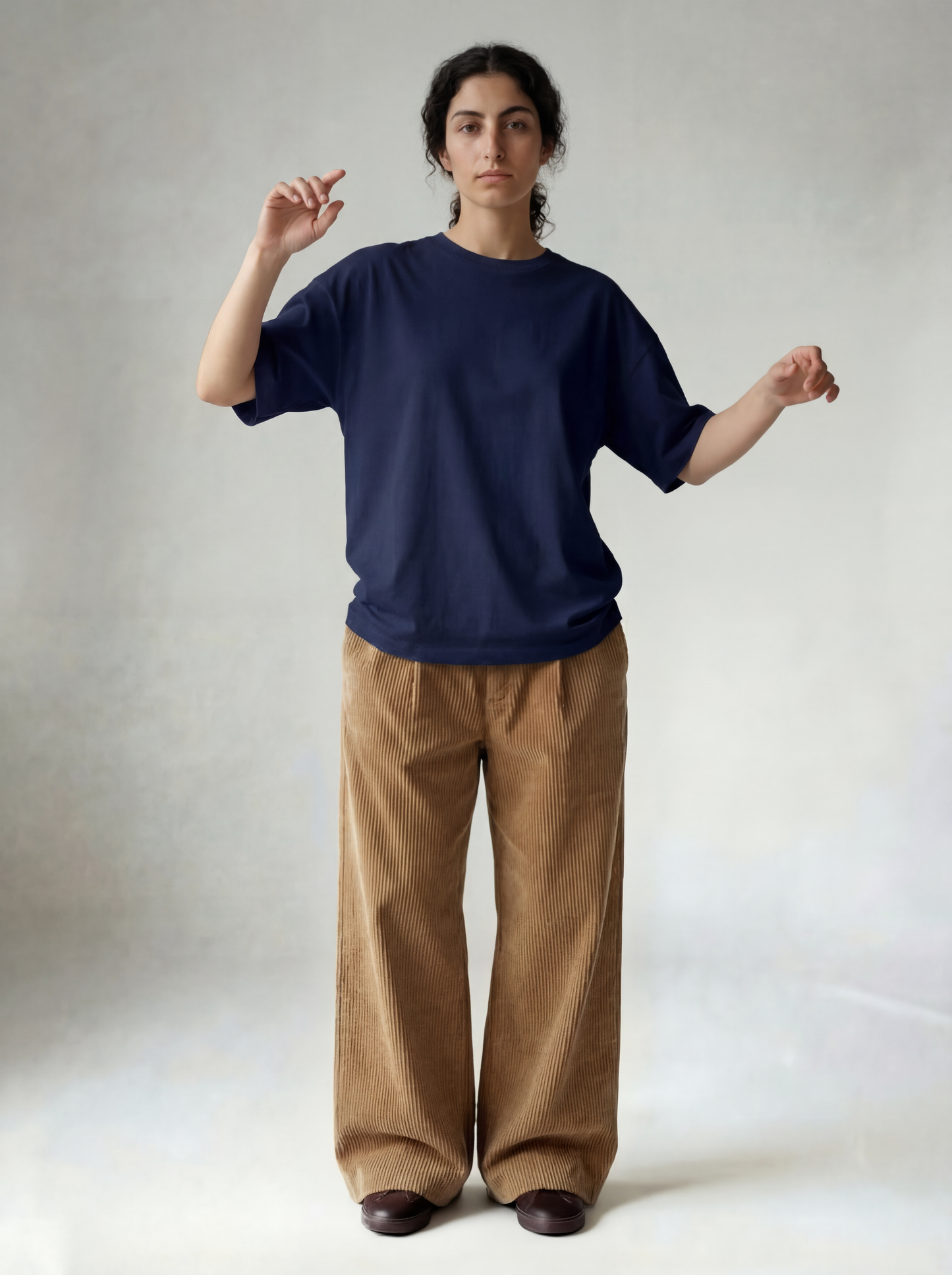 Oversized  Women | Navy Blue T-Shirt | 220gsm | asBERYL UAE