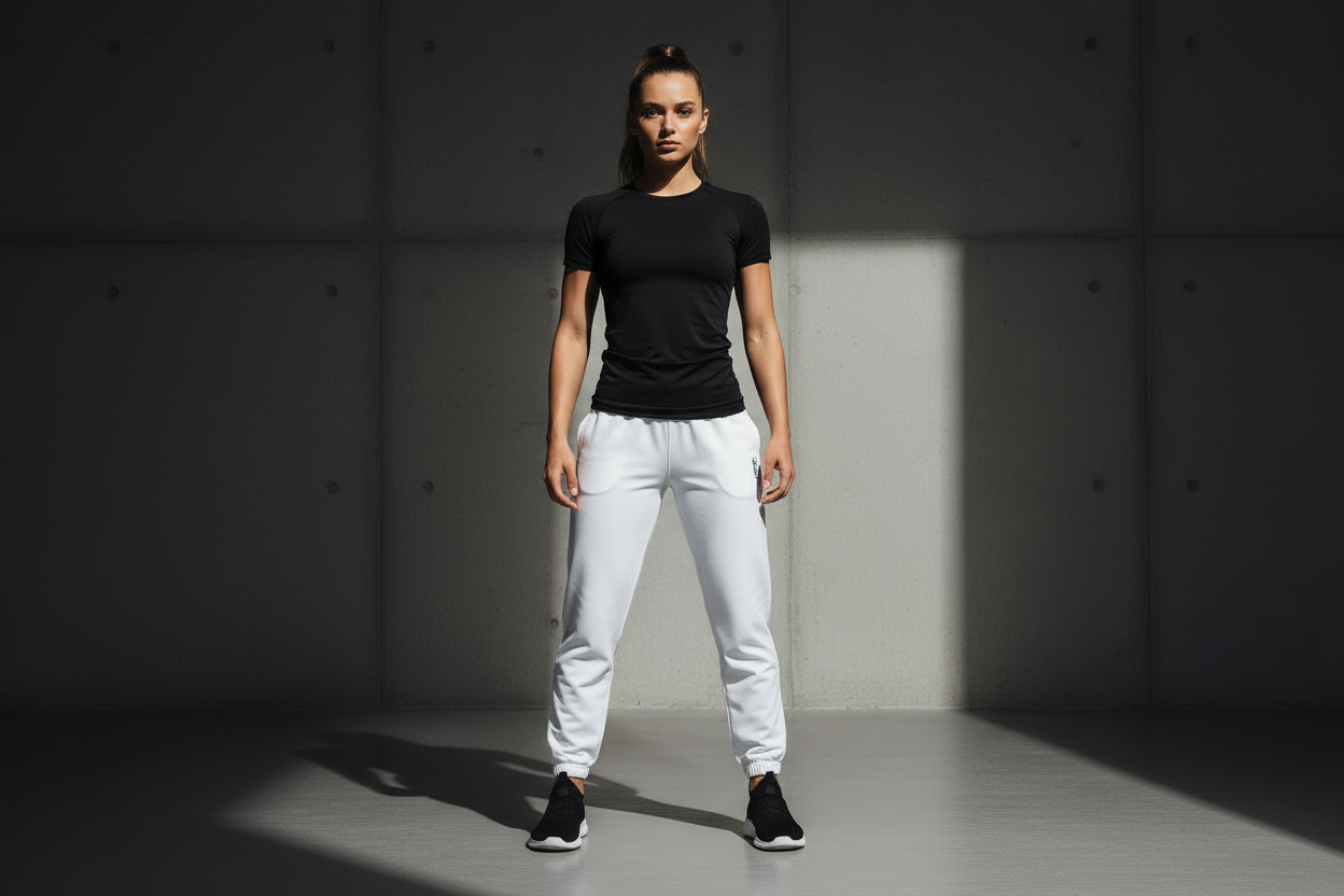 Black compression t-shirt female front