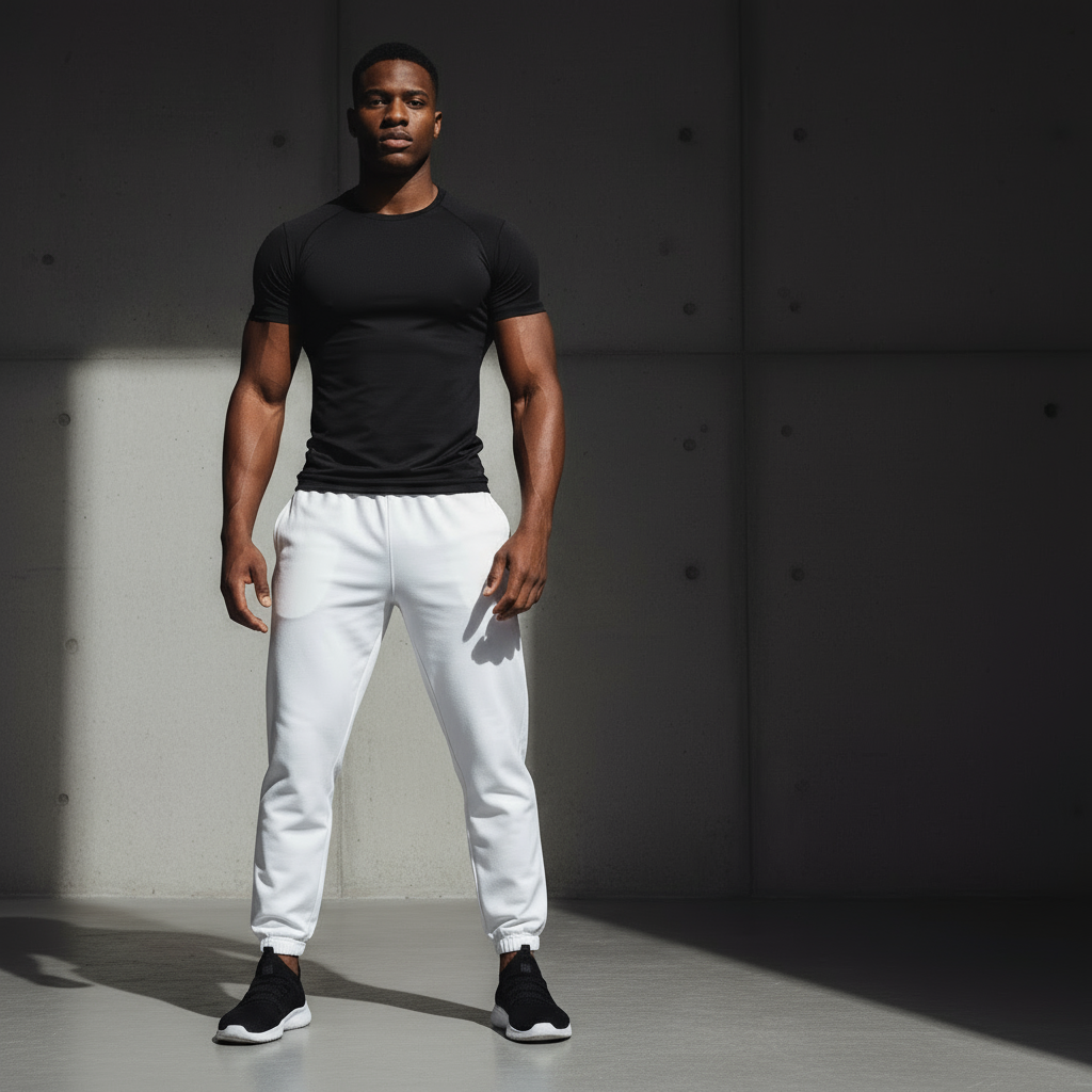 Black compression t-shirt male front