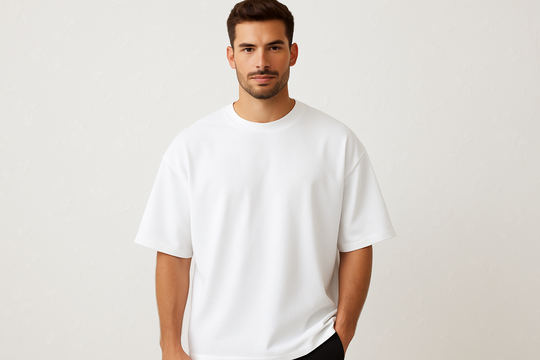 Luxury Cotton Oversized Drop Shoulder – White