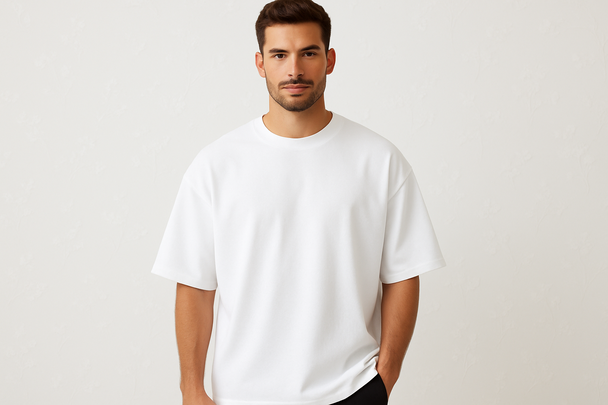Luxury Cotton Oversized Drop Shoulder – White