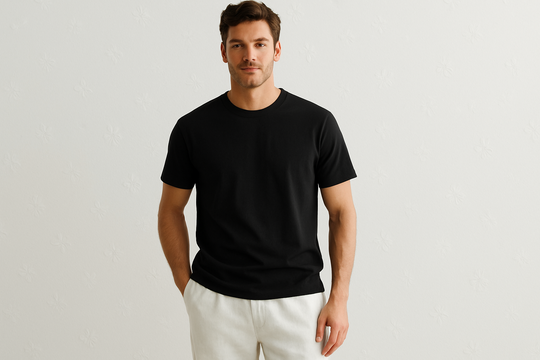 Normal Fit Crew Neck- Black