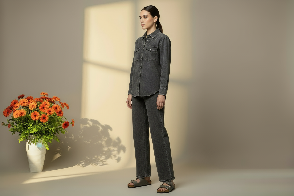 Three-quarter side pose