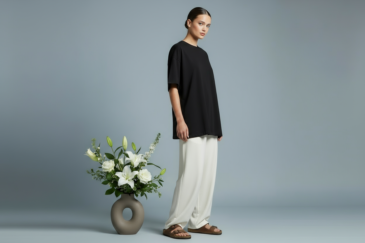 Three-quarter side pose