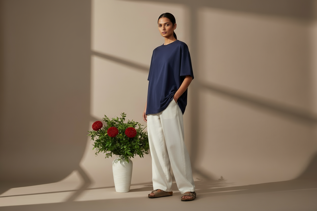 Three-quarter side pose