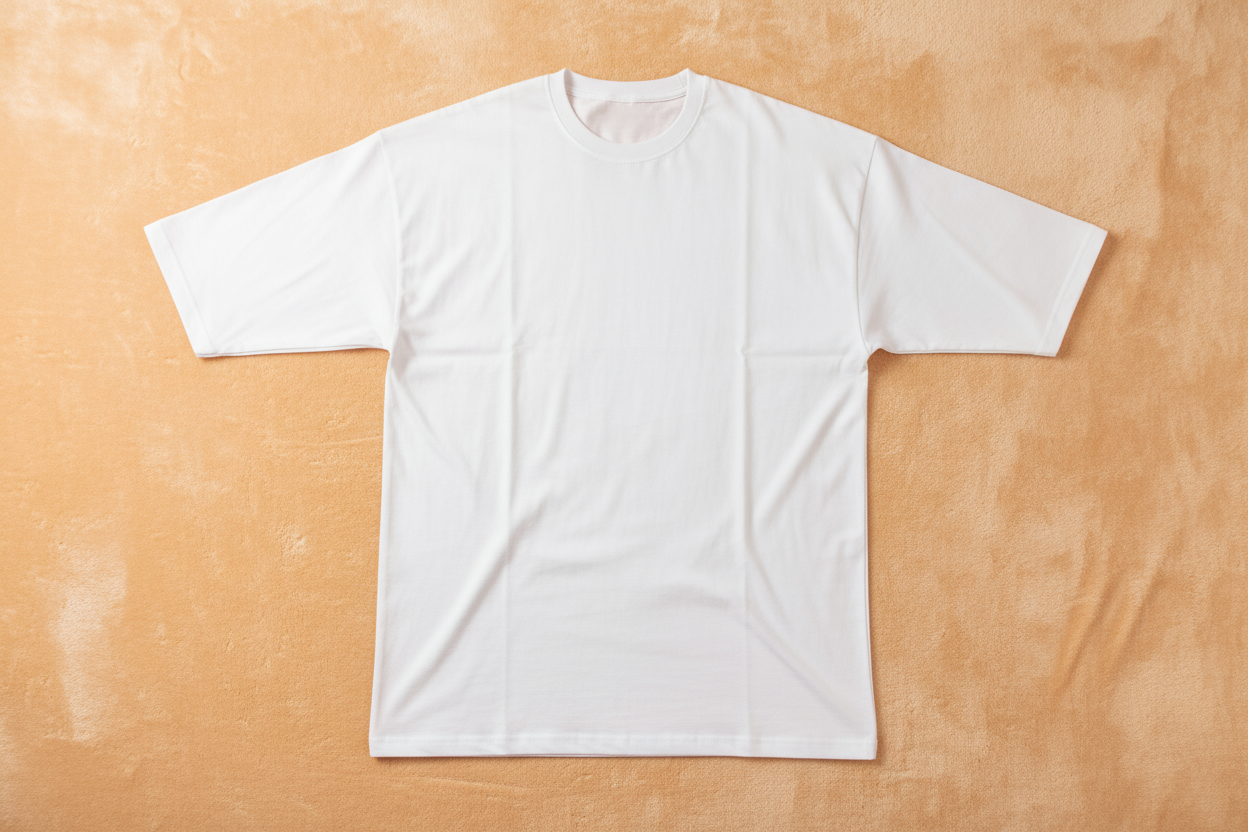 White 240gsm oversized unisex t-shirt flat lay product view