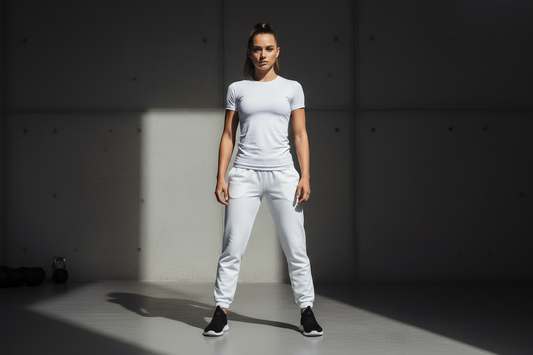 White compression t-shirt female front