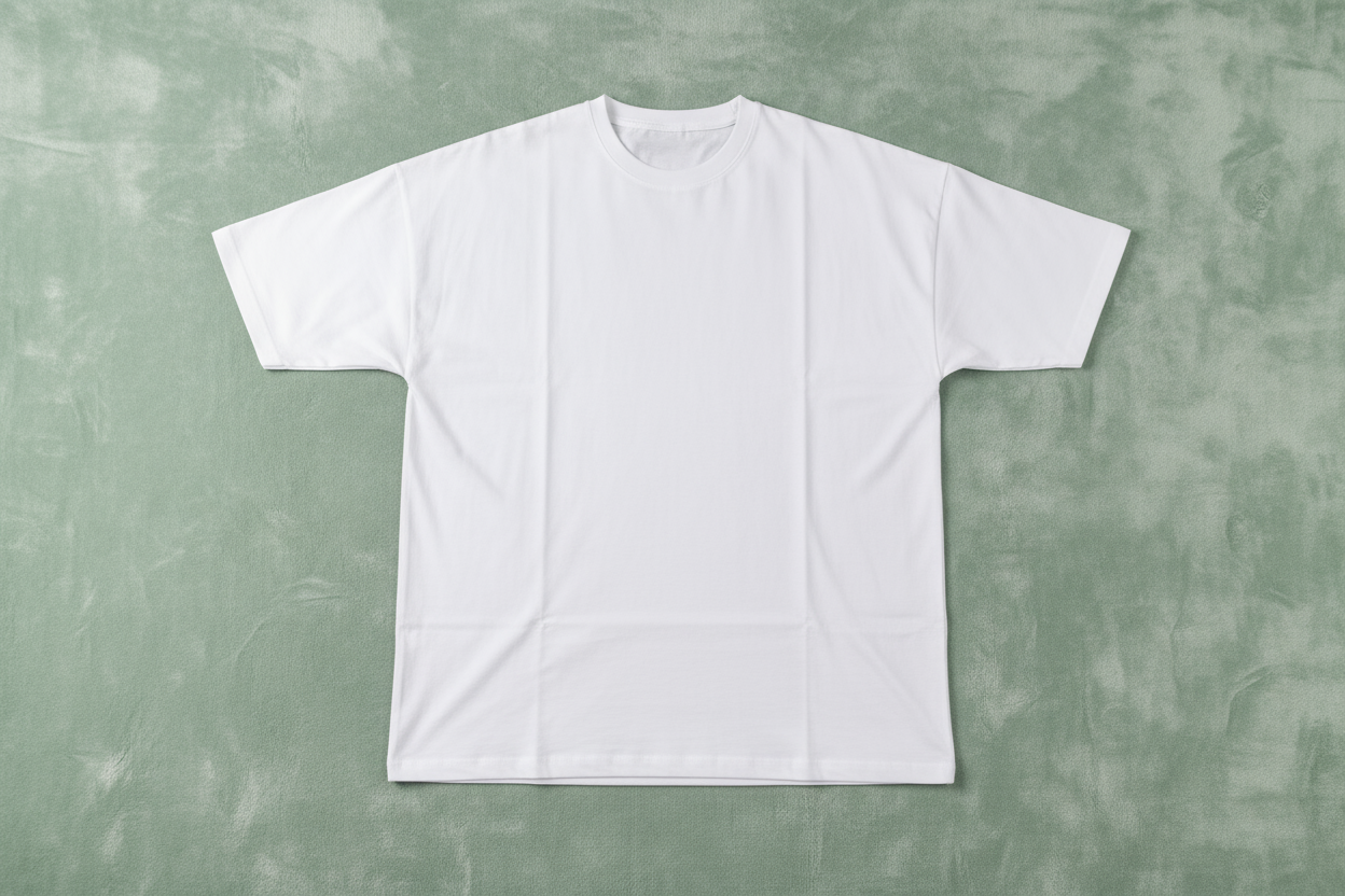 White oversized drop shoulder unisex t-shirt flat lay product view